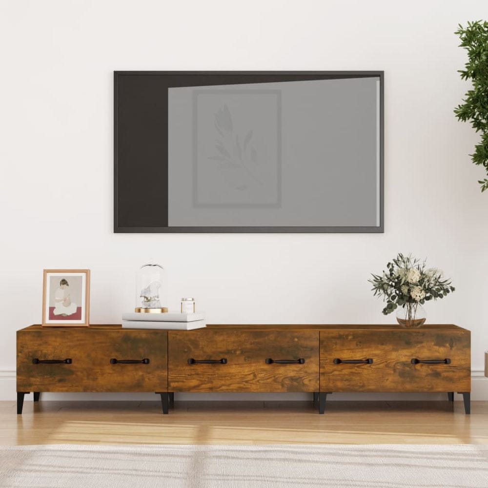 Vidaxl TV skrinka dymový dub 150x34,5x30 cm spracované drevo